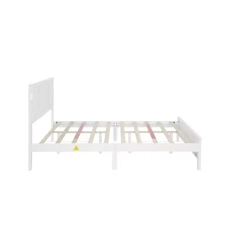 Lit Queen Size et cadre de lit avec tête et pied de lit à panneaux hauts, éclairage LED intégré, station de charge USB