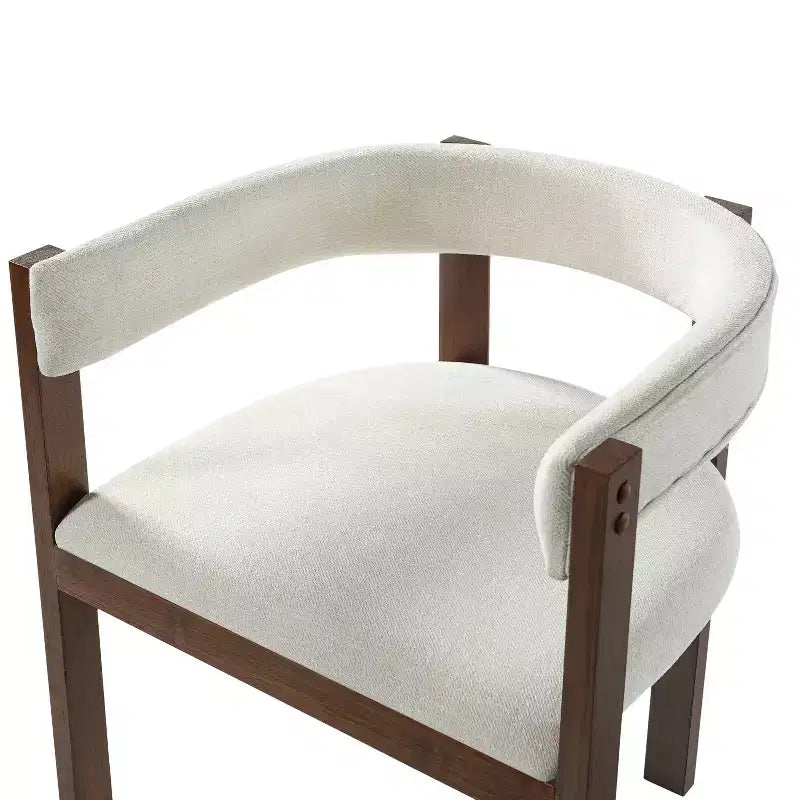 Chaises de salle à manger Letizia modernes en bois d'hévéa rembourrées avec dossier incurvé