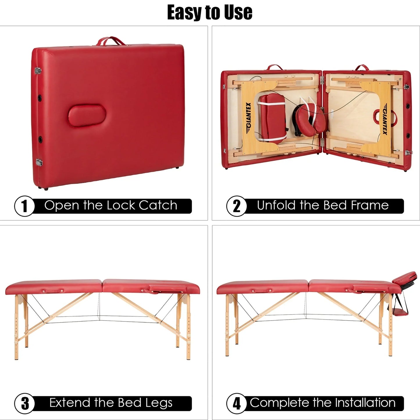 84L Portable Massage Table Adjustable Facial Spa Bed Tattoo w/ Carry