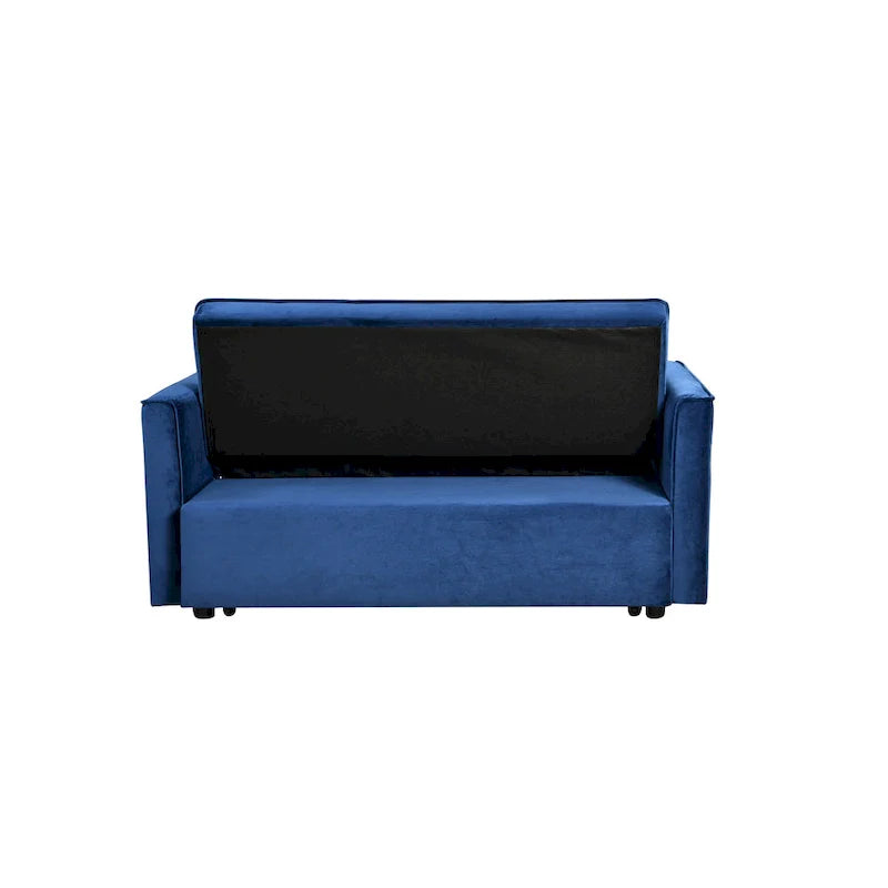 Modern Velvet Futon Loveseat with Reclining Backrest & Pockets, Seats 2 ??Dark Gray / Light Gray / Blue / Black