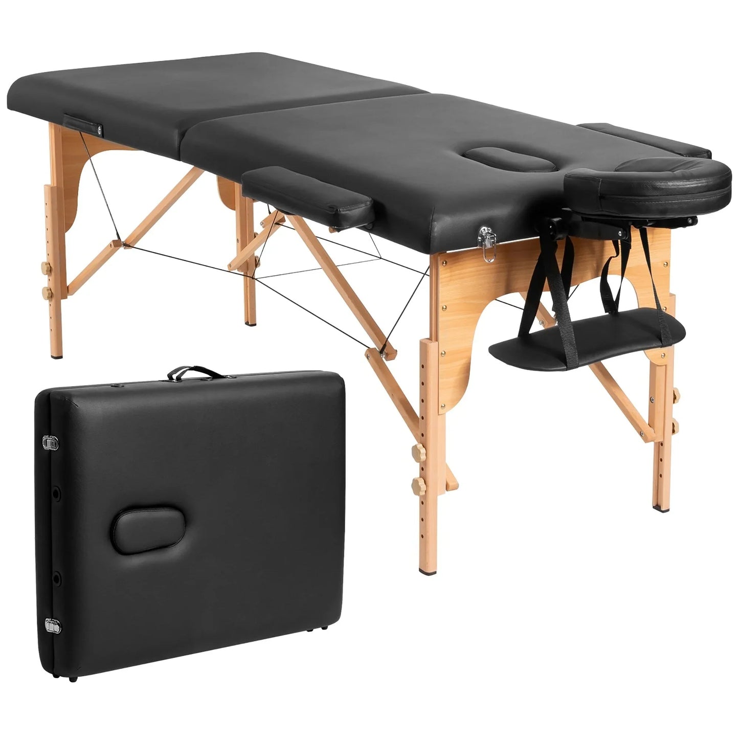 84L Portable Massage Table Adjustable Facial Spa Bed Tattoo w/ Carry