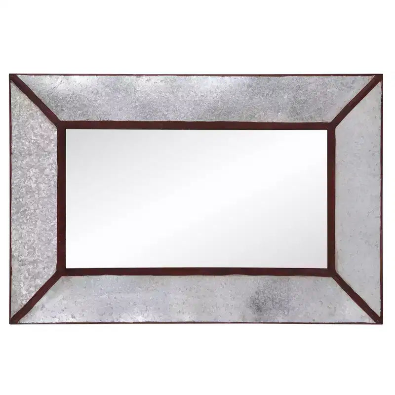 Miroir Mural Rectangulaire Rustique à Cadre Métallique 36"x24.5"