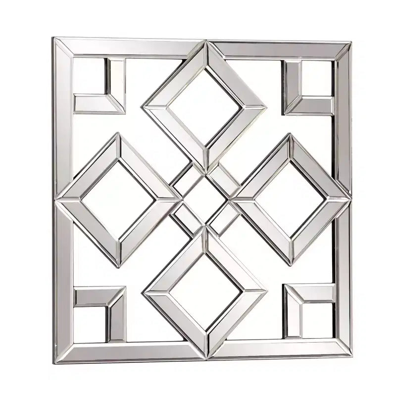 Miroir mural décoratif carré Moira 50x50 cm : style moderne, cadre en bois, aucun assemblage requis