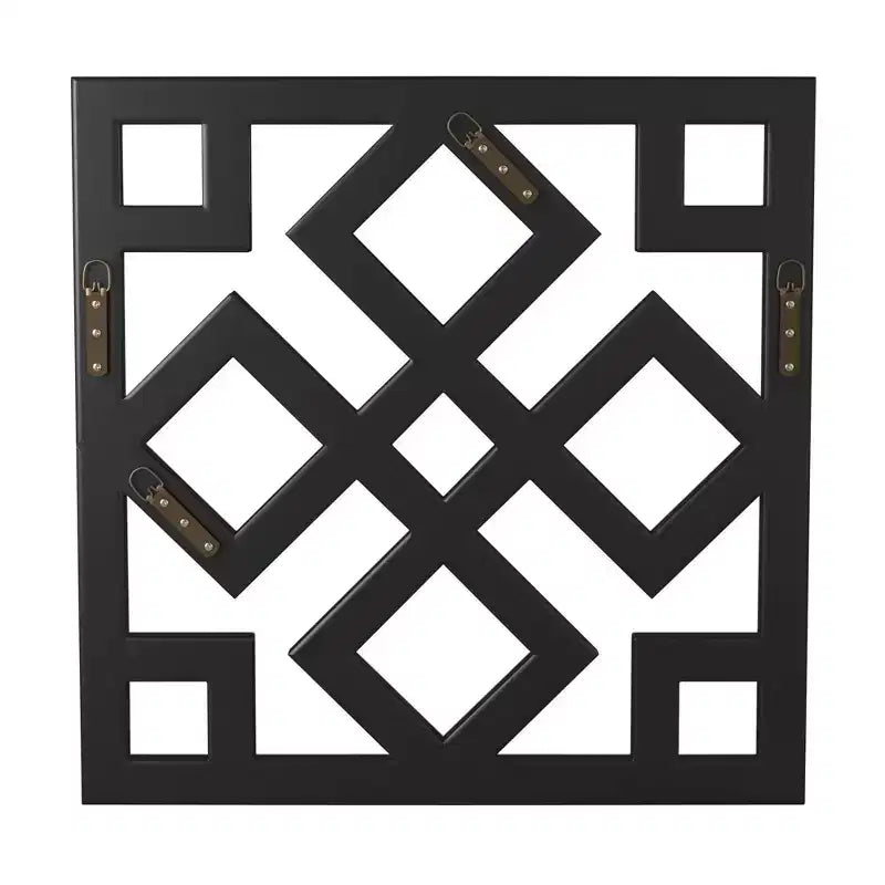Miroir mural décoratif carré Moira 50x50 cm : style moderne, cadre en bois, aucun assemblage requis