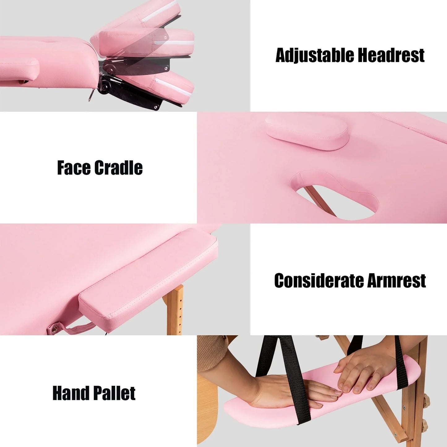 84L Portable Massage Table Adjustable Facial Spa Bed Tattoo w/ Carry