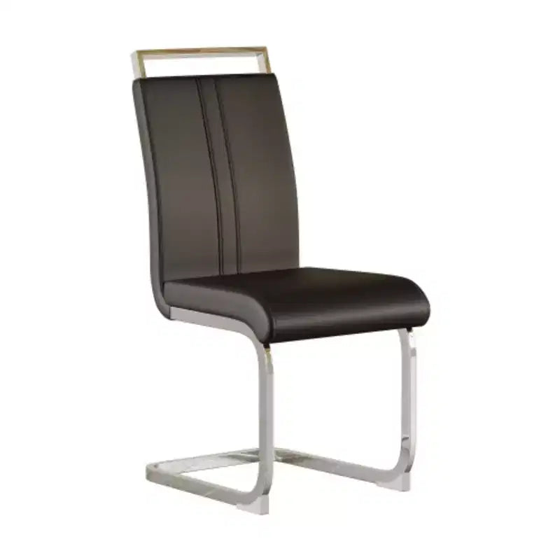 Chaises de salle à manger modernes à dossier haut avec pieds métalliques en forme de C