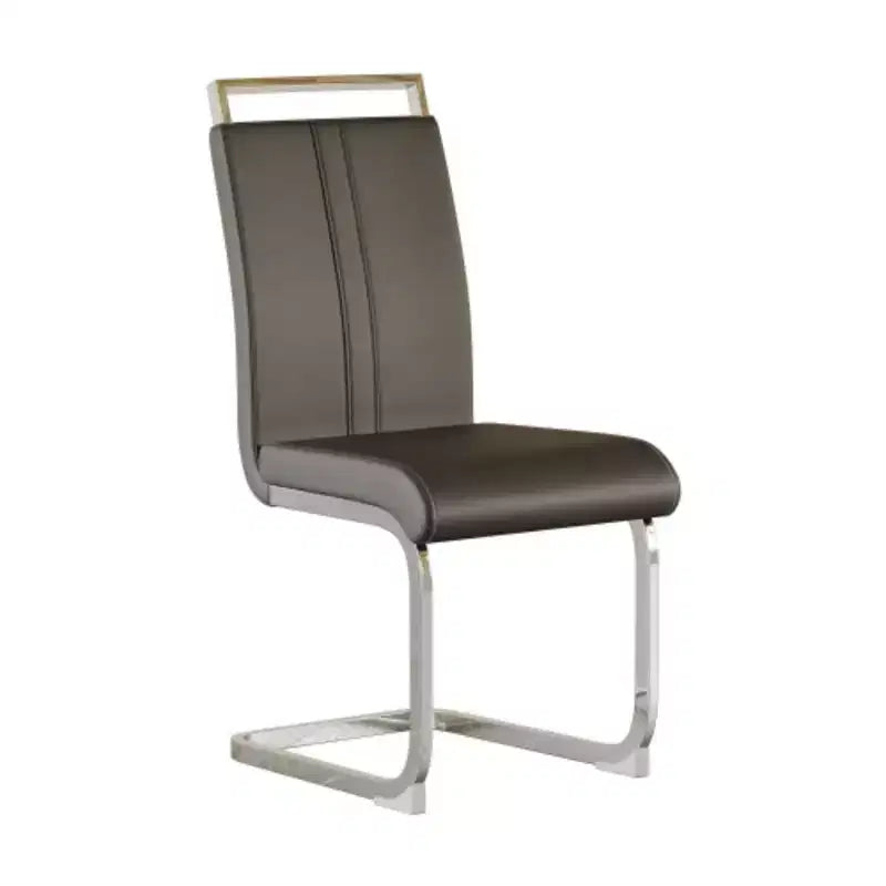 Chaises de salle à manger modernes à dossier haut avec pieds métalliques en forme de C