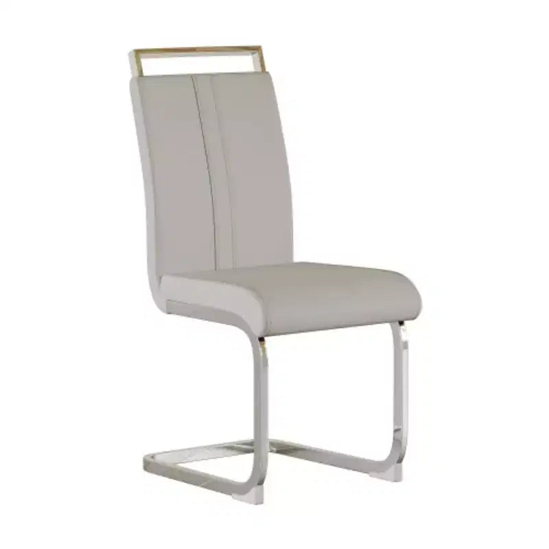 Chaises de salle à manger modernes à dossier haut avec pieds métalliques en forme de C