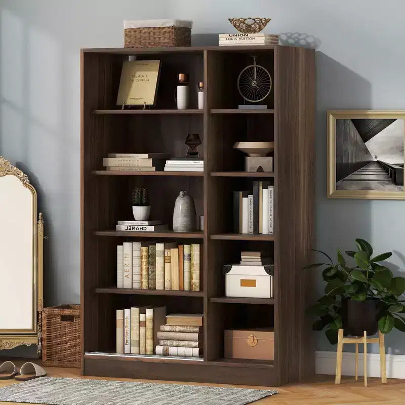 Armoire penderie à persiennes 3 portes en bois avec tringle et étagères de rangement