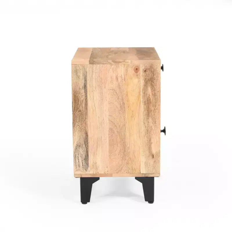 Table de chevet contemporaine Fogmere avec tiroir, naturelle
