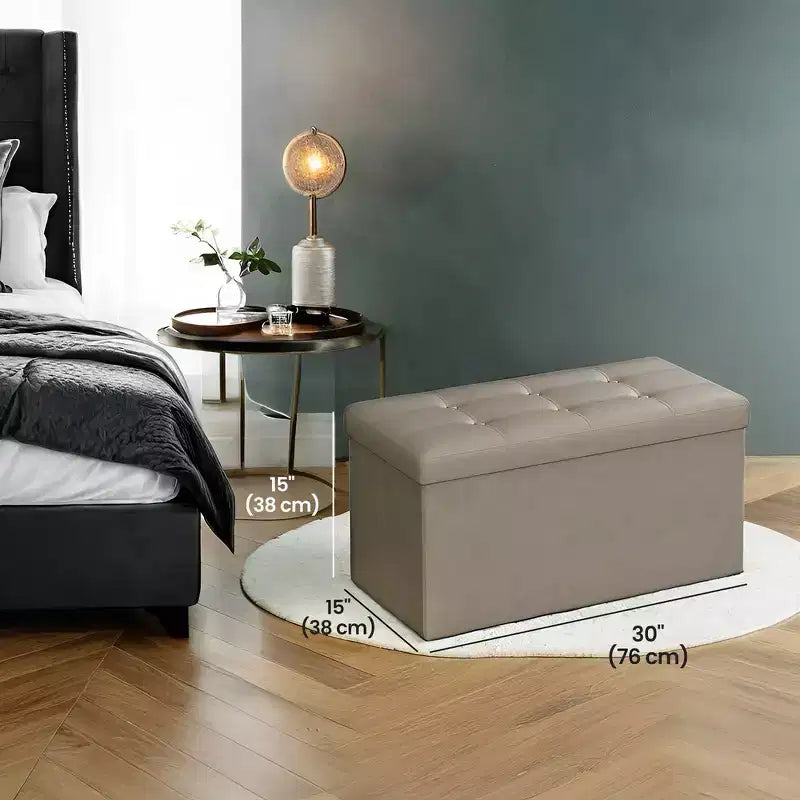 Banc ottoman de rangement 30", Ottoman avec rangement, Banc de rangement en cuir, Supporte jusqu'à 300 kg pour le salon