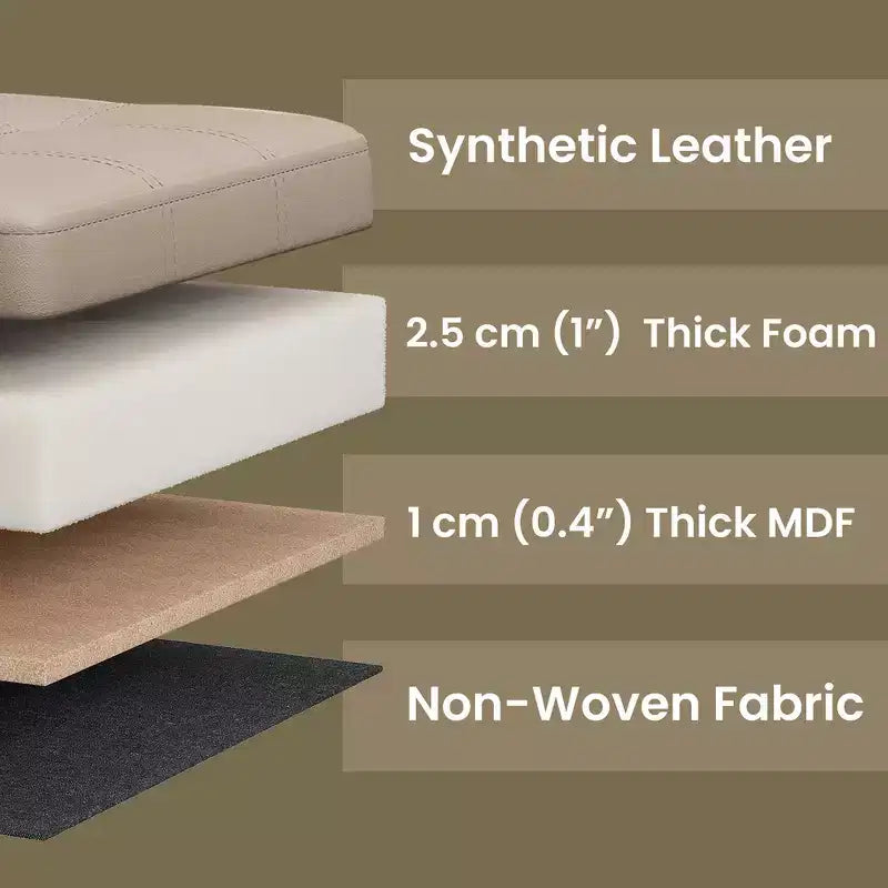 Banc ottoman de rangement 30", Ottoman avec rangement, Banc de rangement en cuir, Supporte jusqu'à 300 kg pour le salon