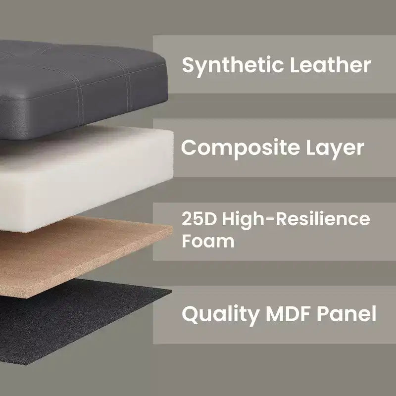 Banc ottoman de rangement 30", Ottoman avec rangement, Banc de rangement en cuir, Supporte jusqu'à 300 kg pour le salon