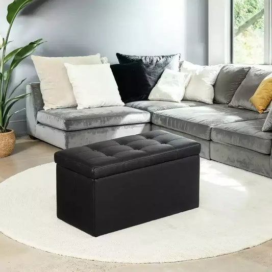 30 Storage Ottoman Bench, Ottoman with Storage, Leather Storage Bench, Hold up to 660lb for Living Room