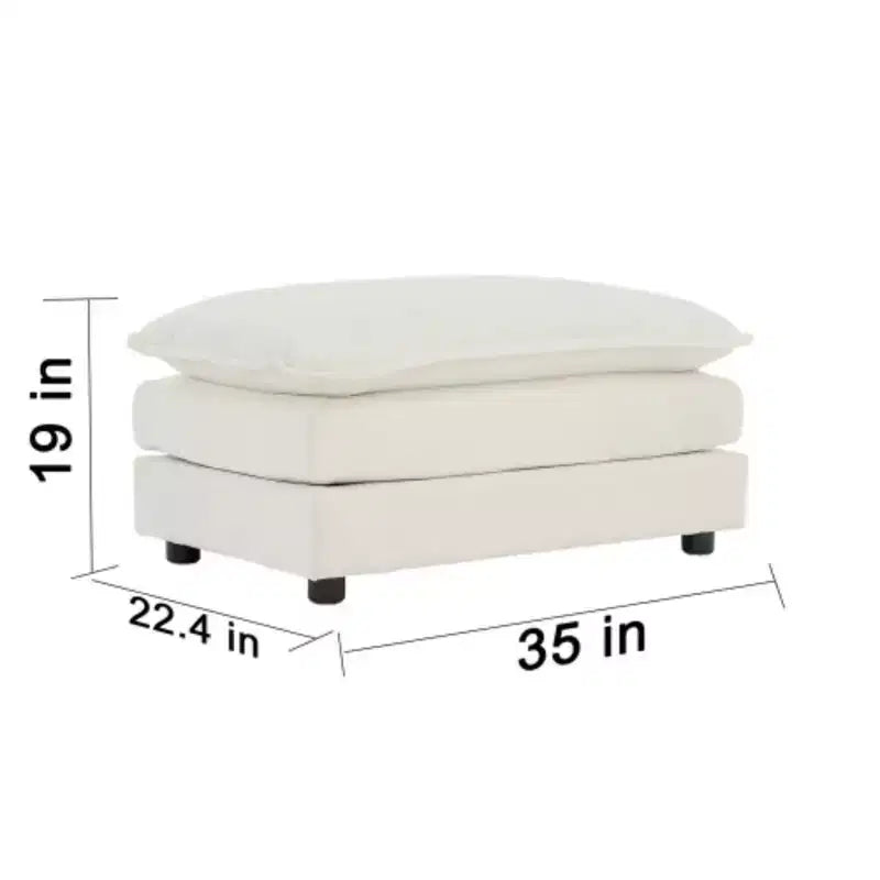 Canapé 2 places rembourré et 2 poufs, causeuse de salon