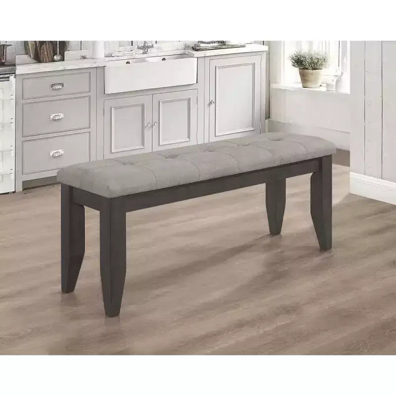 Banc de salle à manger Simple Relax en tissu rembourré gris foncé