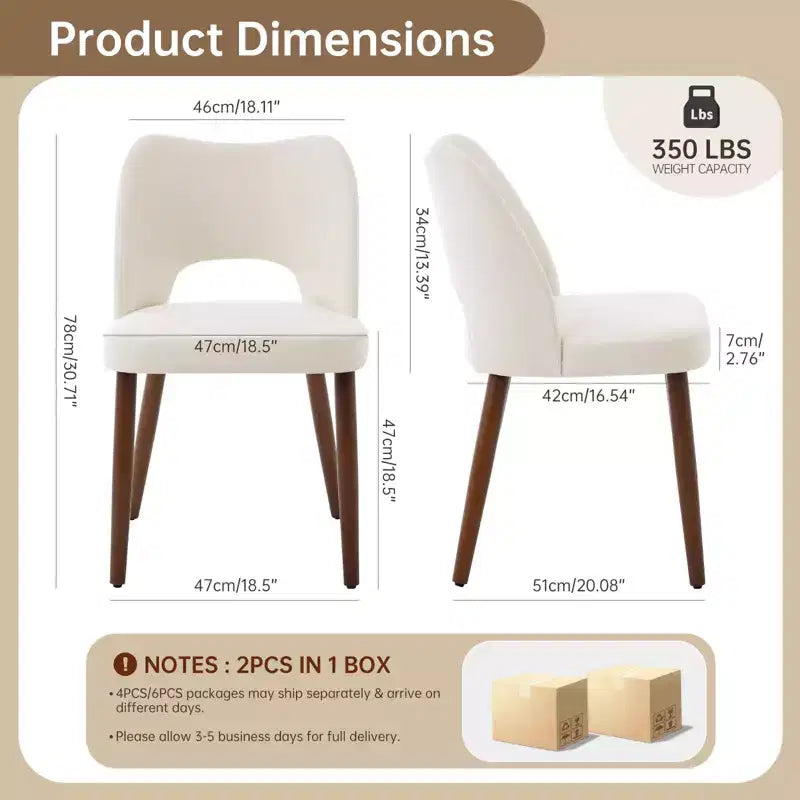Chaises de salle à manger en bois, chaises de cuisine à dossier ajouré, chaises de salle à manger modernes rembourrées en tissu avec patins réglables, chaises de salle à manger de style ferme