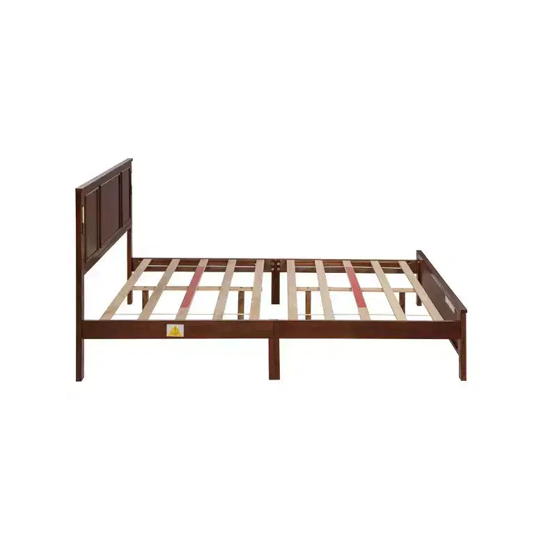 Lit Queen Size et cadre de lit avec tête et pied de lit à panneaux hauts, éclairage LED intégré, station de charge USB