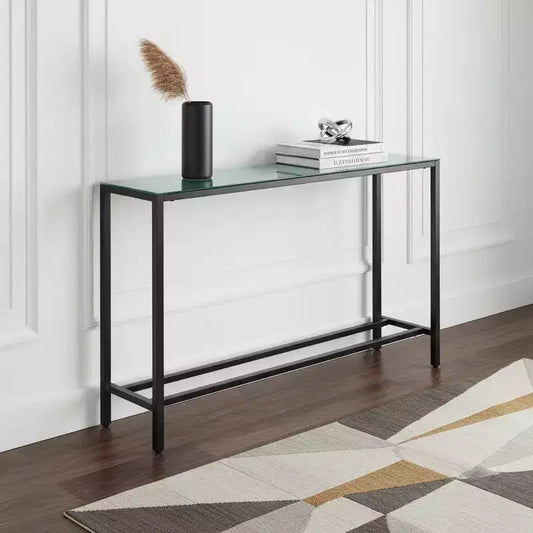 Console en verre miroir noir 56