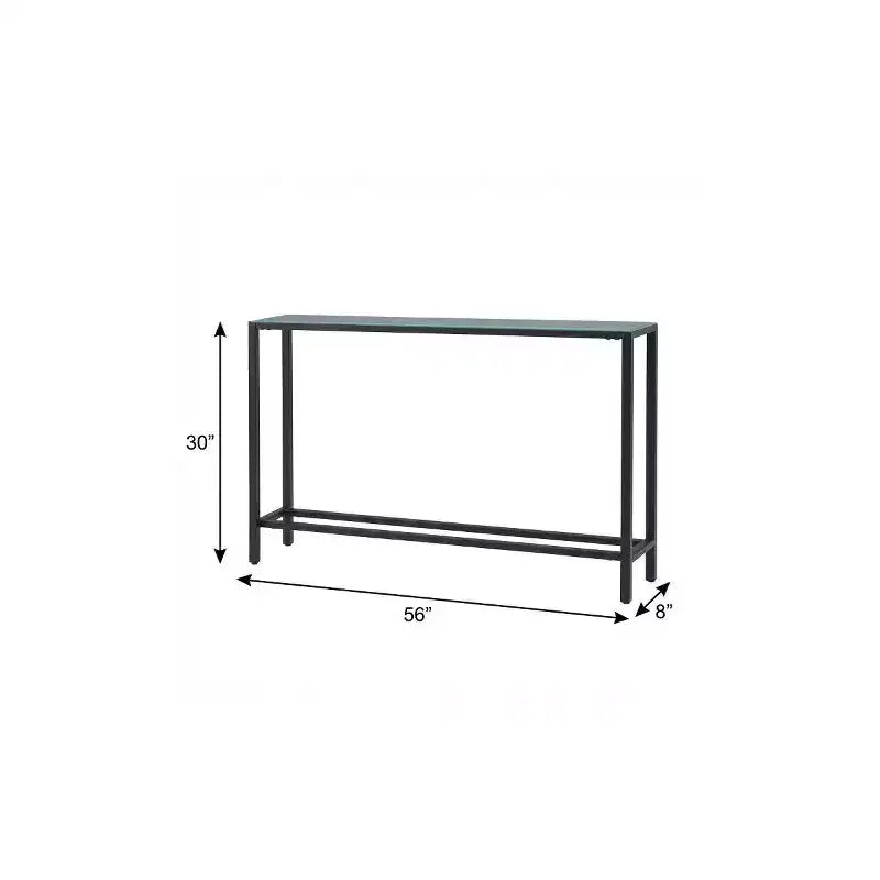 Console en verre miroir noir 56