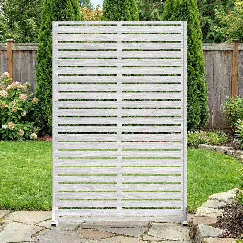 Paravent classique à persiennes blanc en PEHD, 72x47x16, 6 pièces, facile d'entretien, pour intérieur et extérieur