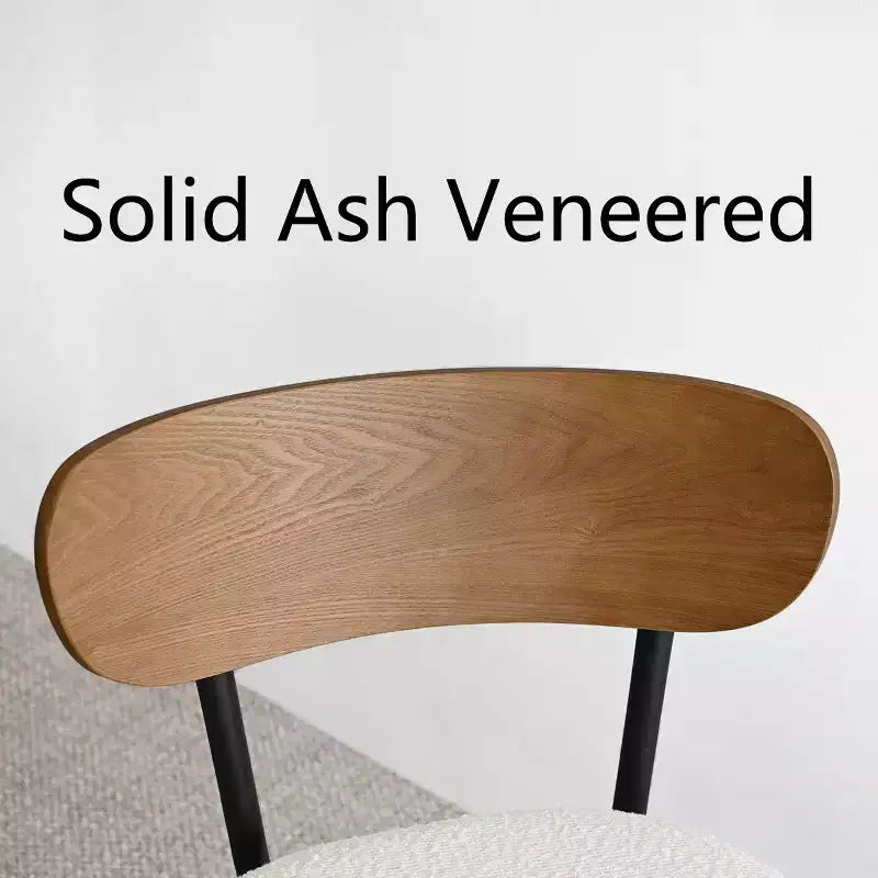 Table à manger ronde 5 pièces, table en bois noir 40 et chaises Boucle rembourrées avec dossier en frêne pour salle à manger