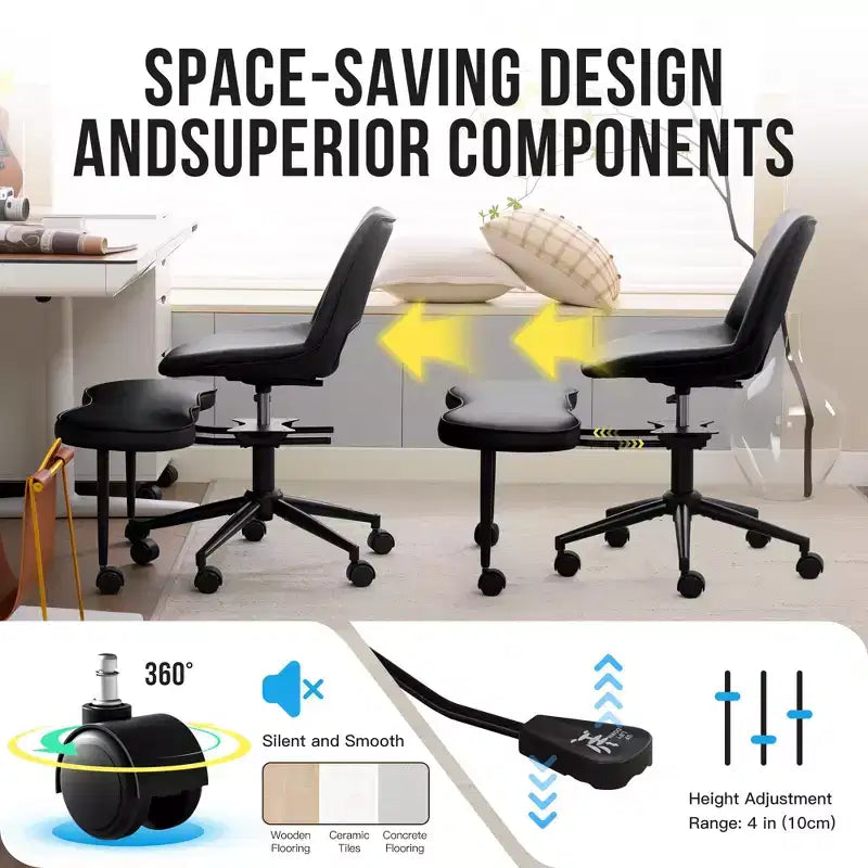 Chaise ergonomique à genoux, avec roulettes et support lombaire, chaise de méditation yoga réglable en hauteur, pour la maison