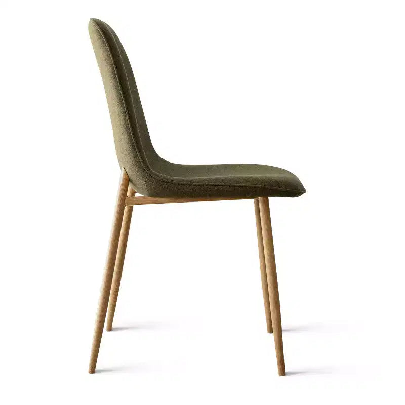 Ensemble de salle à manger 3 pièces avec table ronde, table sur pied aspect bois 34,5 po et chaises courbées sans accoudoirs rembourrées, idéal pour les petits espaces de salle à manger