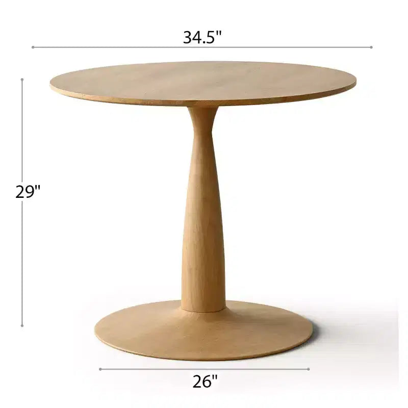 Ensemble de salle à manger 3 pièces avec table ronde, table sur pied aspect bois 34,5 po et chaises courbées sans accoudoirs rembourrées, idéal pour les petits espaces de salle à manger
