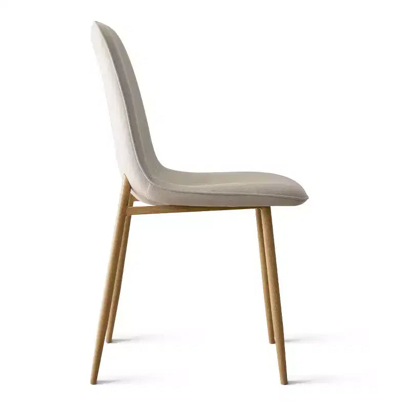 Ensemble de salle à manger 3 pièces avec table ronde, table sur pied aspect bois 34,5 po et chaises courbées sans accoudoirs rembourrées, idéal pour les petits espaces de salle à manger