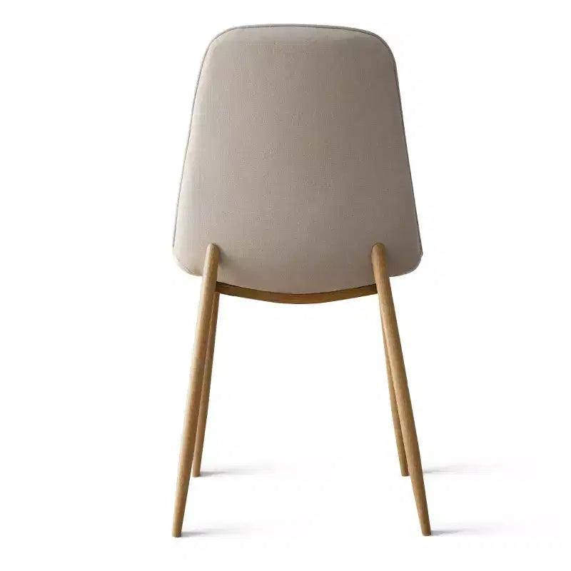 Ensemble de salle à manger 3 pièces avec table ronde, table sur pied aspect bois 34,5 po et chaises courbées sans accoudoirs rembourrées, idéal pour les petits espaces de salle à manger