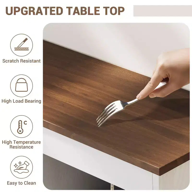 Armoire de garde-manger avec station de charge, Grand garde-manger de cuisine avec huche, Armoire de cuisine de 180 cm avec portes vitrées, pour salle à manger