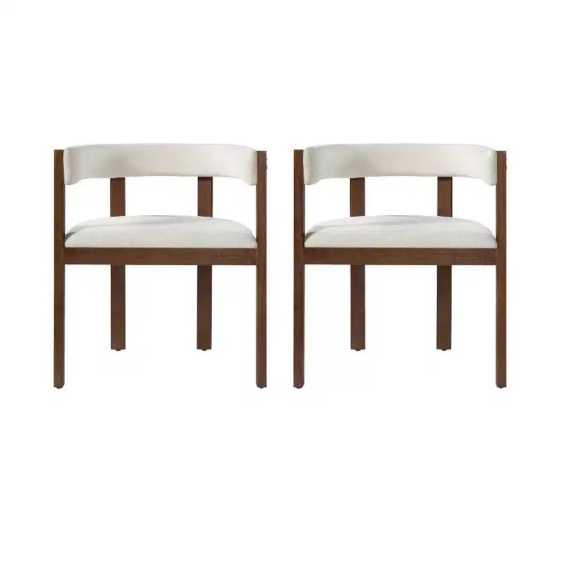 Chaises de salle à manger Letizia modernes en bois d'hévéa rembourrées avec dossier incurvé
