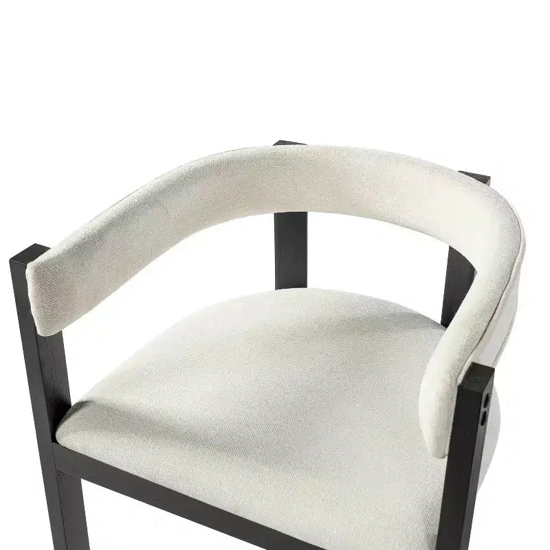 Chaises de salle à manger Letizia modernes en bois d'hévéa rembourrées avec dossier incurvé