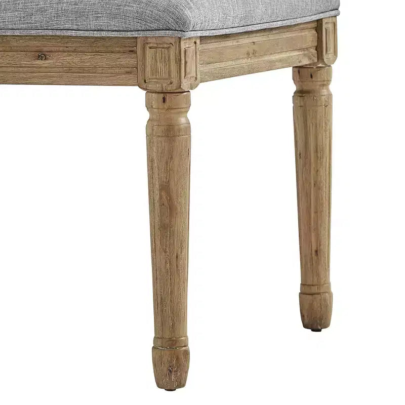 Chaises de salle à manger rectangulaires en lin et bois Aramis