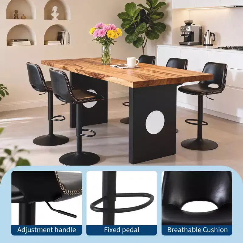 Tabourets de bar pivotants réglables modernes, chaises de salon de hauteur comptoir industrielles modernes, pour salle à manger, salon