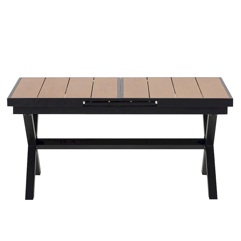 7-Piece Outdoor Extendable Dining Set with Extendable Table and 6 Armrest Chair