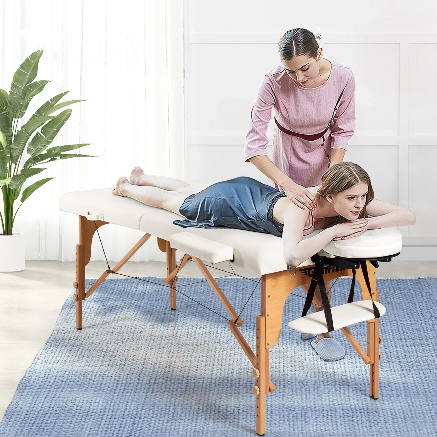 84L Portable Massage Table Adjustable Facial Spa Bed Tattoo w/ Carry