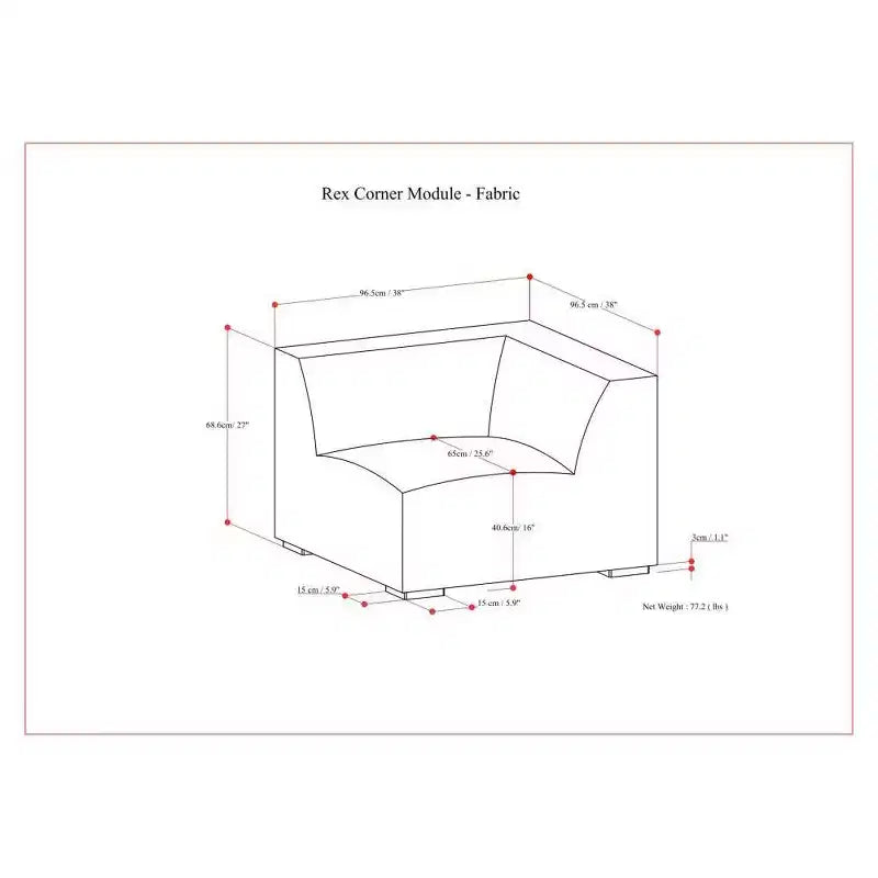 Module d'angle Biggs gris pâle