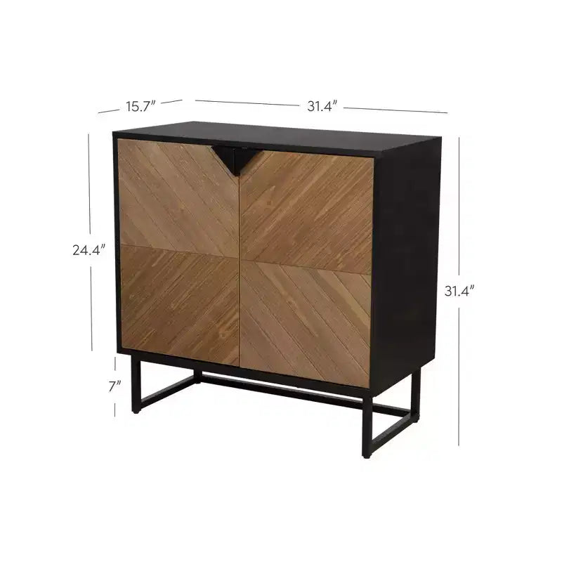 Console Enloe avec portes en bois noires