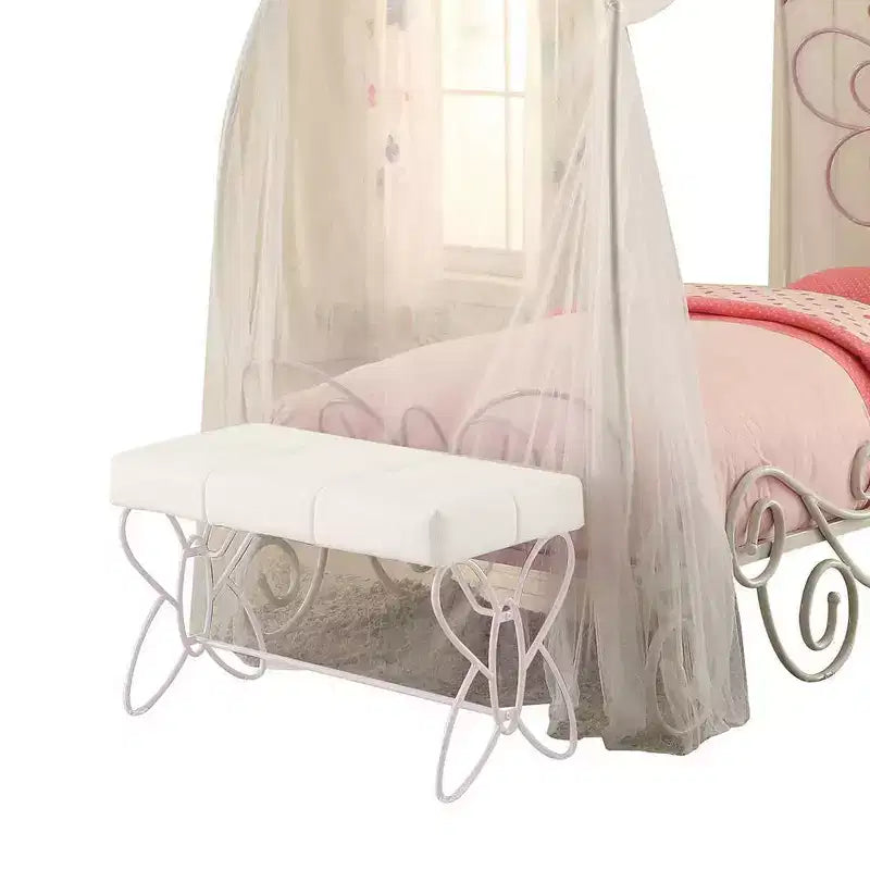 Lit complet Priya II en similicuir/finition blanc
