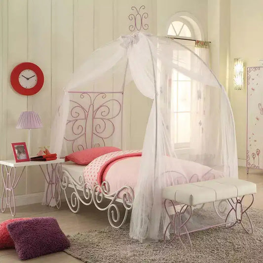 Lit complet Priya II en similicuir/finition blanc