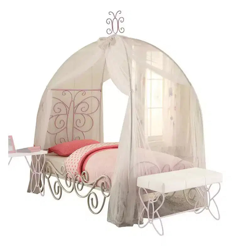 Lit complet Priya II en similicuir/finition blanc