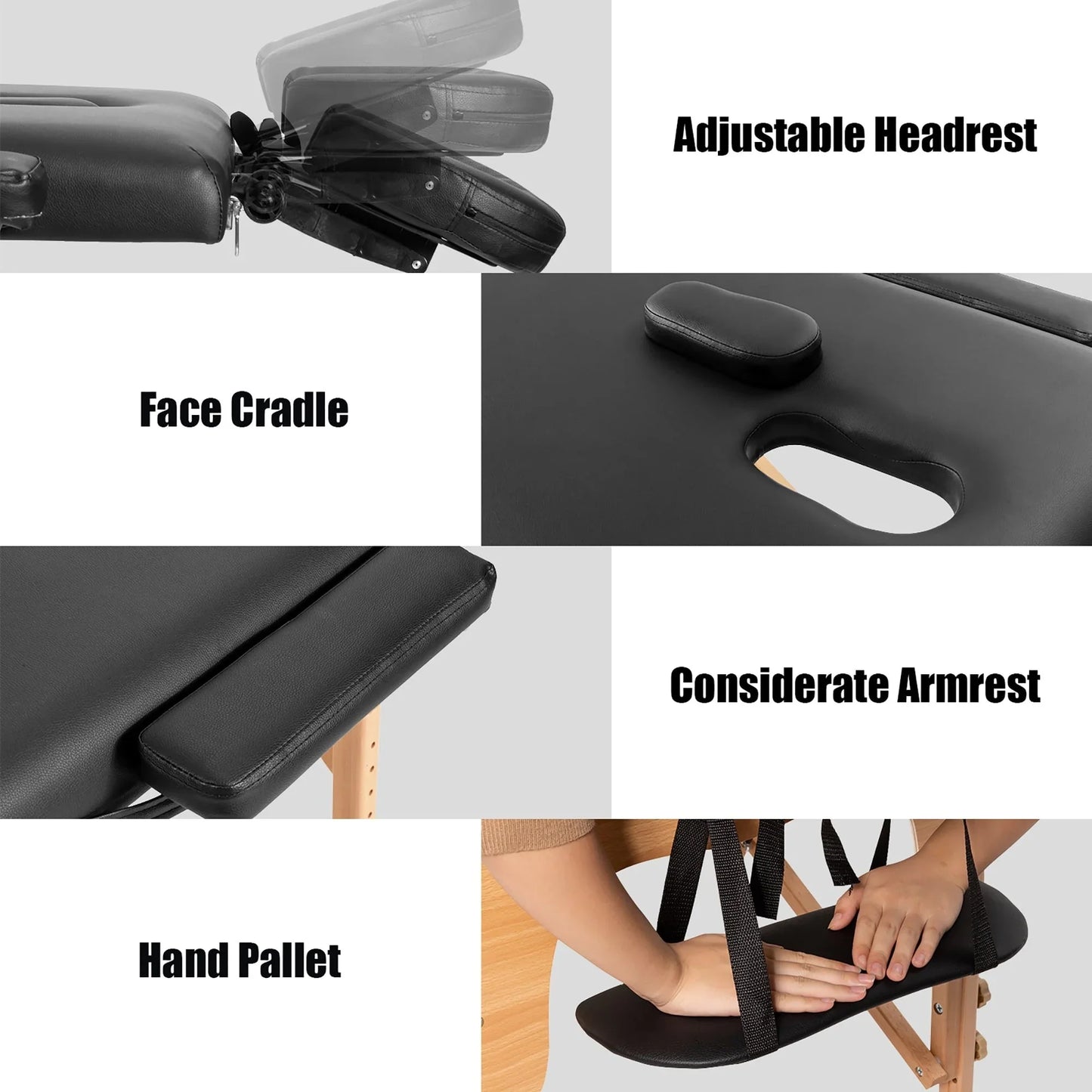 84L Portable Massage Table Adjustable Facial Spa Bed Tattoo w/ Carry