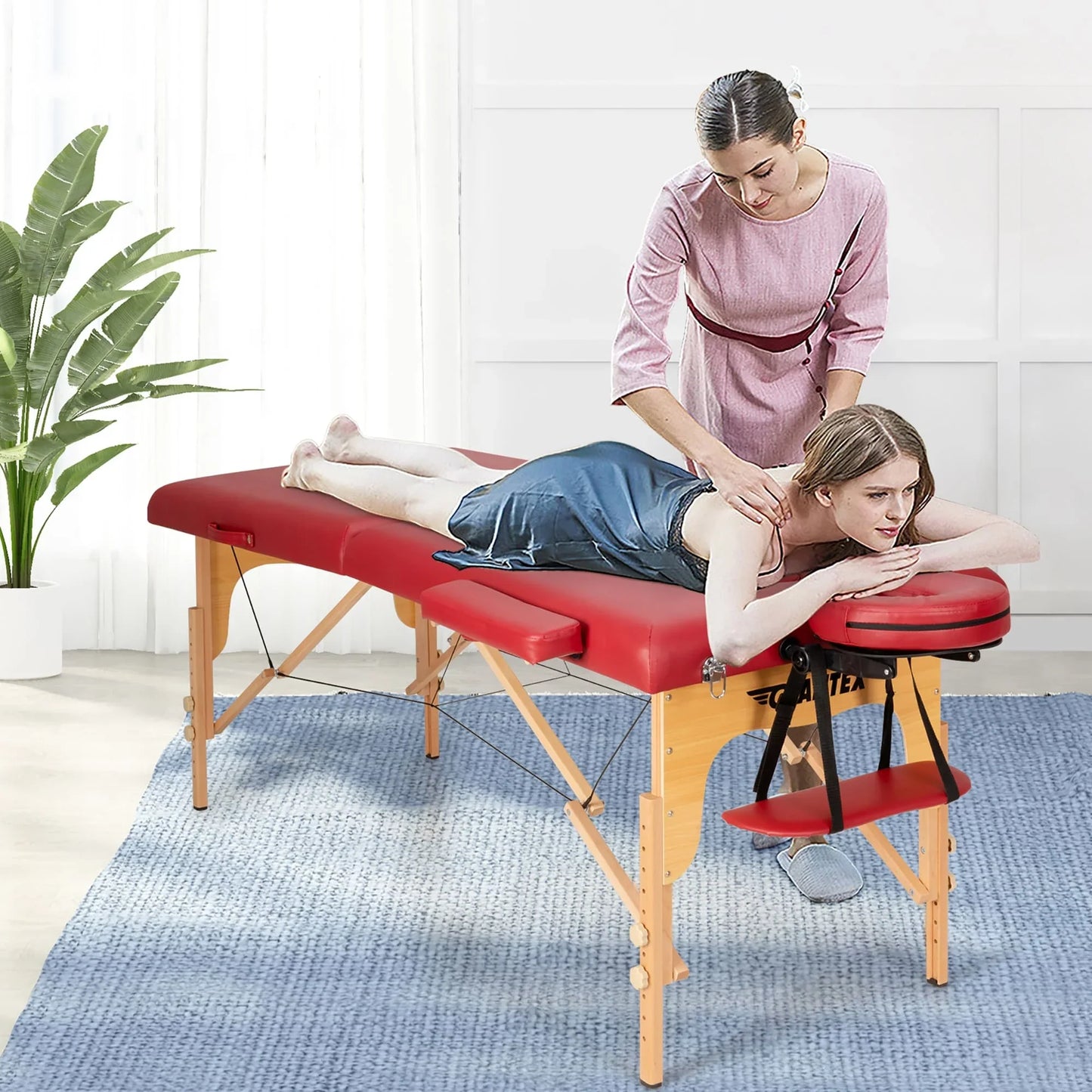 84L Portable Massage Table Adjustable Facial Spa Bed Tattoo w/ Carry