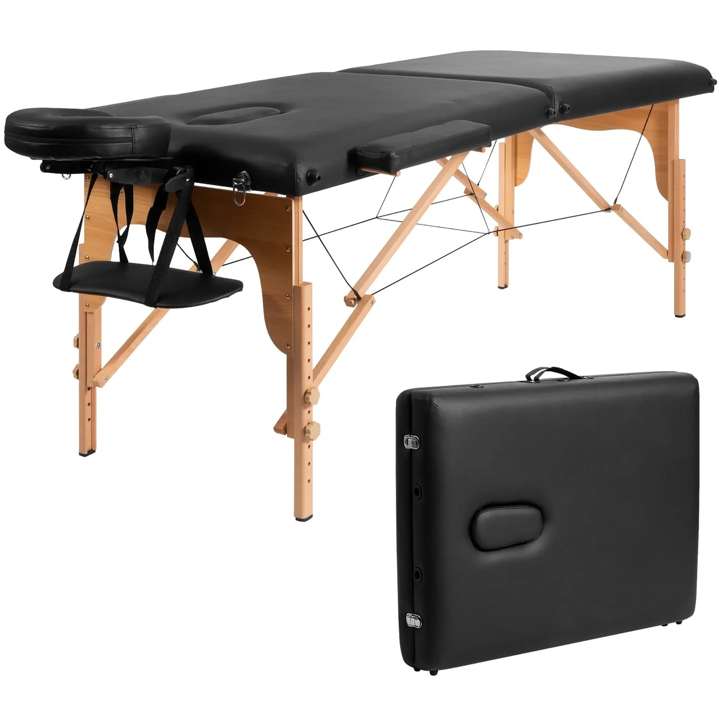 84L Portable Massage Table Adjustable Facial Spa Bed Tattoo w/ Carry