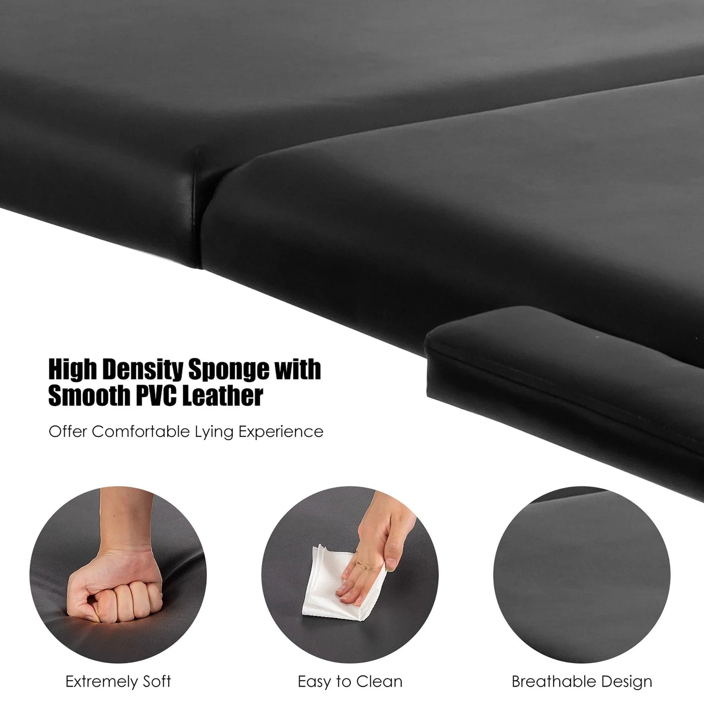 84L Portable Massage Table Adjustable Facial Spa Bed Tattoo w/ Carry