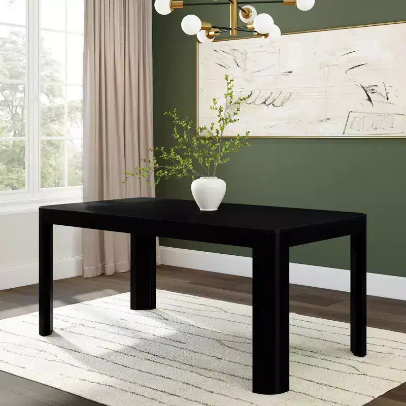 Table de salle à manger Contour, table de cuisine en bois massif de 183 cm pour 6 personnes