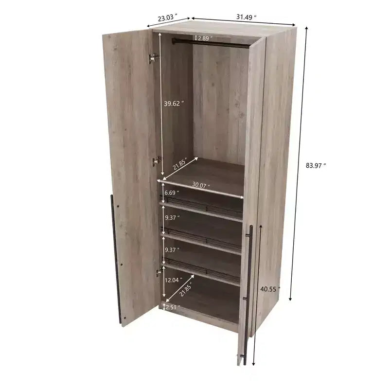 Armoires 2 portes et 4 étagères Lee