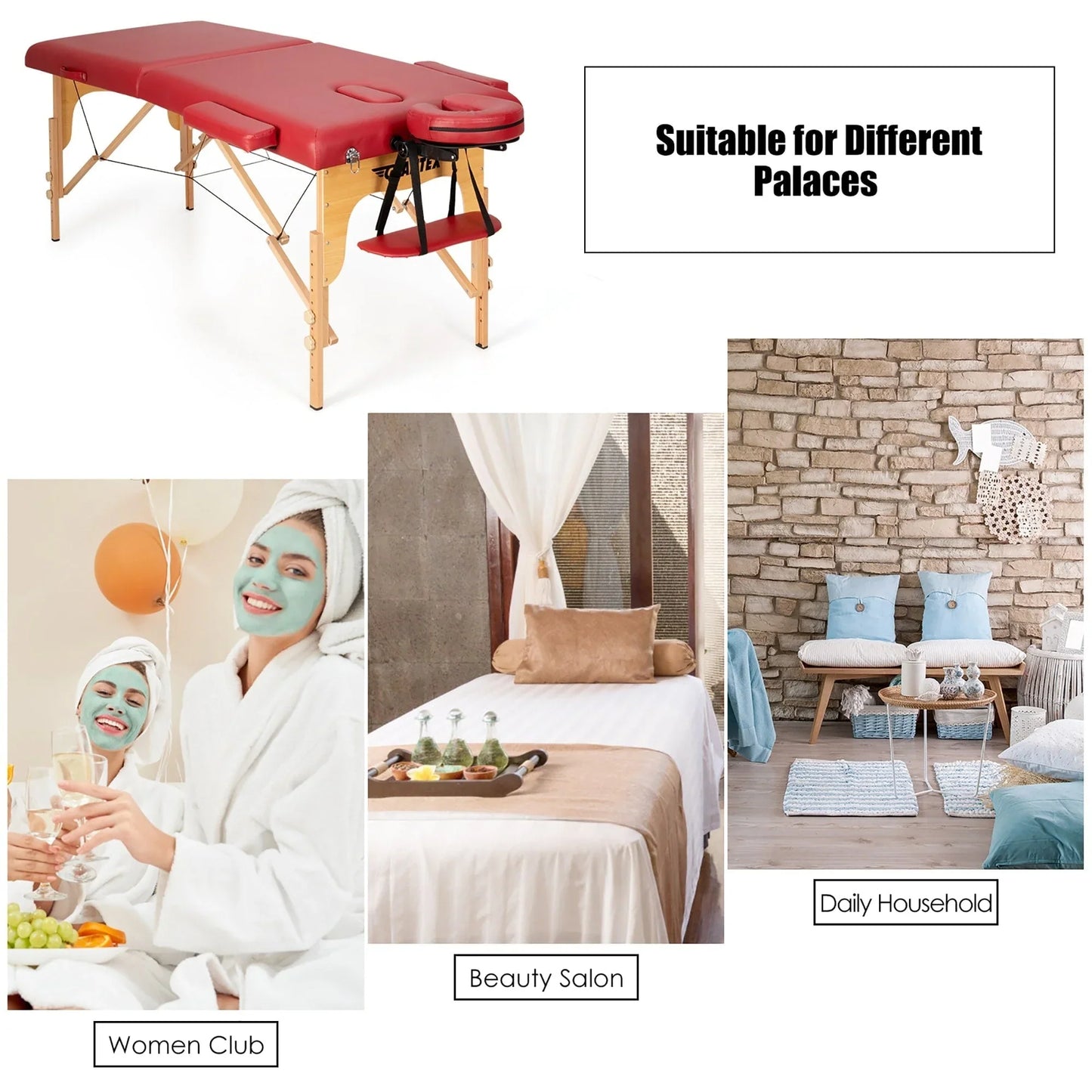 84L Portable Massage Table Adjustable Facial Spa Bed Tattoo w/ Carry